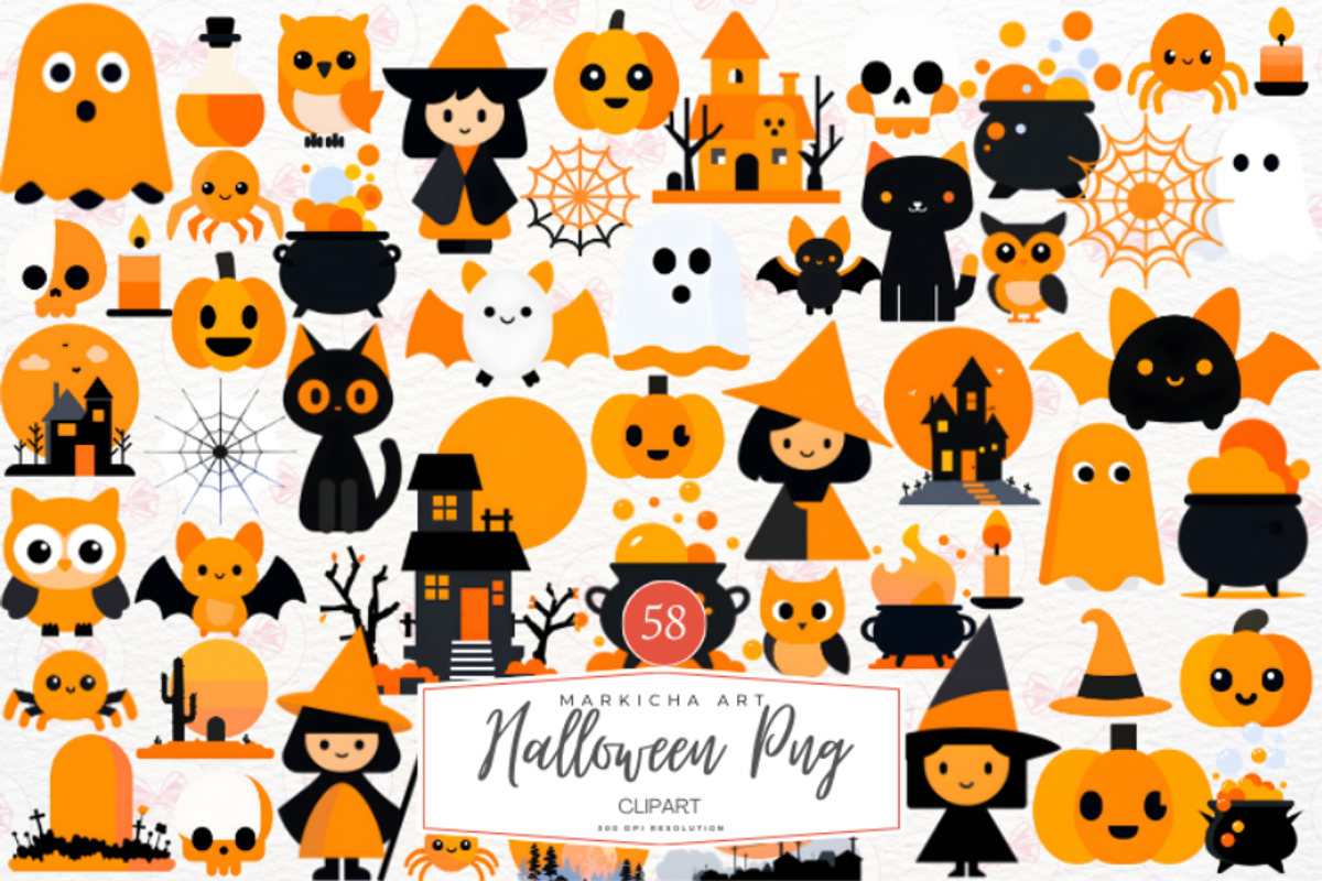 Cute Halloween Svg Clipart, an Illustration by Markicha Art (Photo 1 of 5)