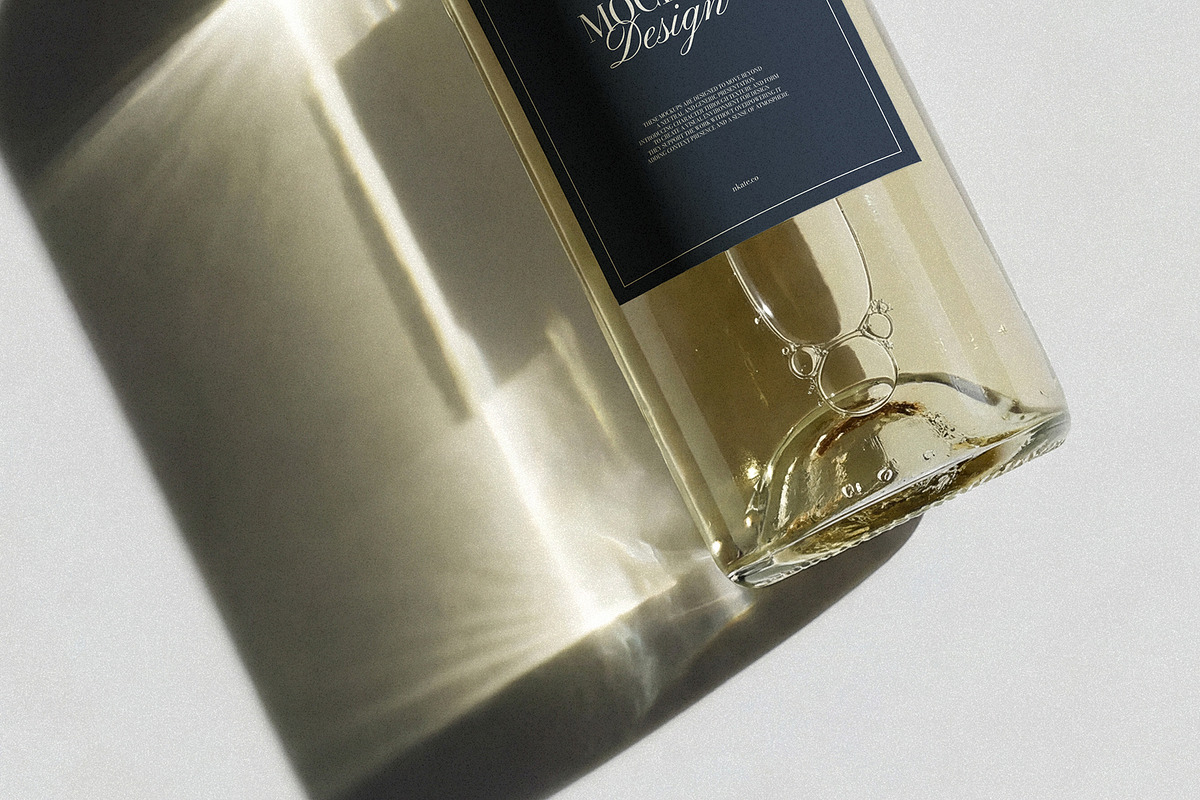 White Wine Bottle Label Mockup, a Packaging Mockup by nkate (Photo 5 of 6)