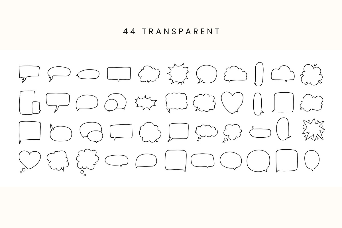 Speech Bubbles Set | 100% Hand Drawn, an Object Illustration by Kristina Chistiakova (Photo 3 of 4)