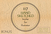 Hand drawn brushes for illustrator, a Brush Add-On by Milla Mi (Thumbnail 1 of 4)