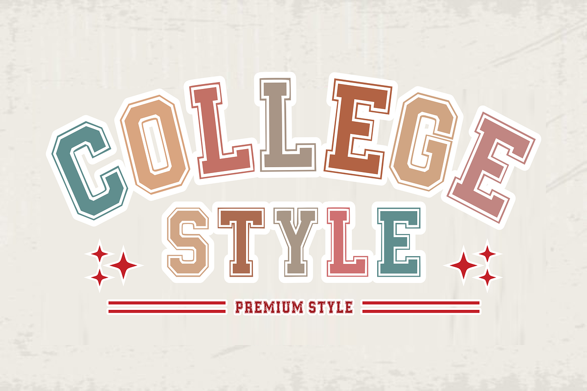 College Style - Retro Font Types, a Slab Serif Font by KiddoGlyphs Studio (Photo 1 of 5)