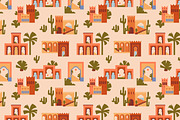 Morocco architecture set, background, a Decorative Illustration by Good Studio (Thumbnail 9 of 19)
