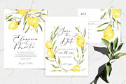 Lemon Watercolor Wedding Set, an Invitation Template by Artberriez (Thumbnail 1 of 5)