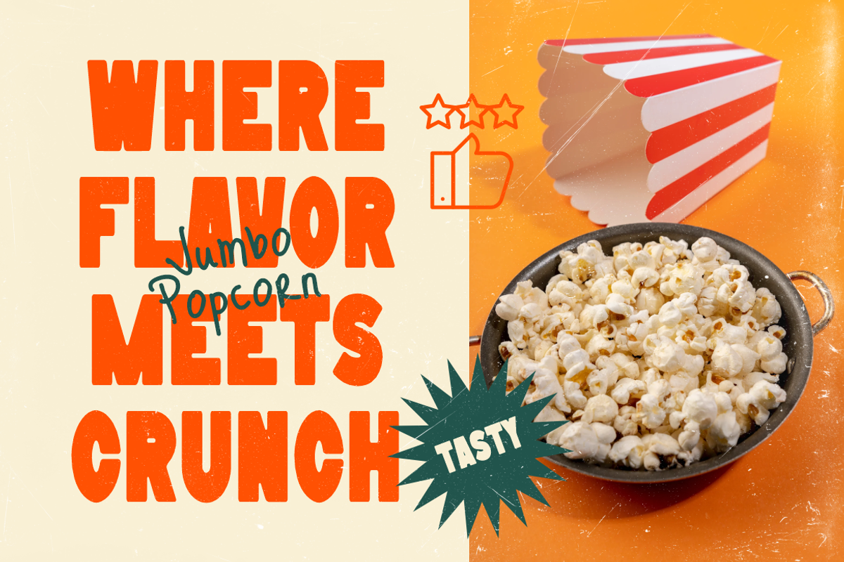 Jumbo Popcorn Chunky Food Font, a Font by PutraCetol Studio (Photo 2 of 5)