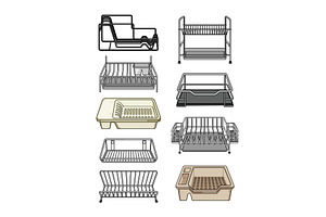 Dish drying racks for kitchen, an Object Graphic by pikepicture