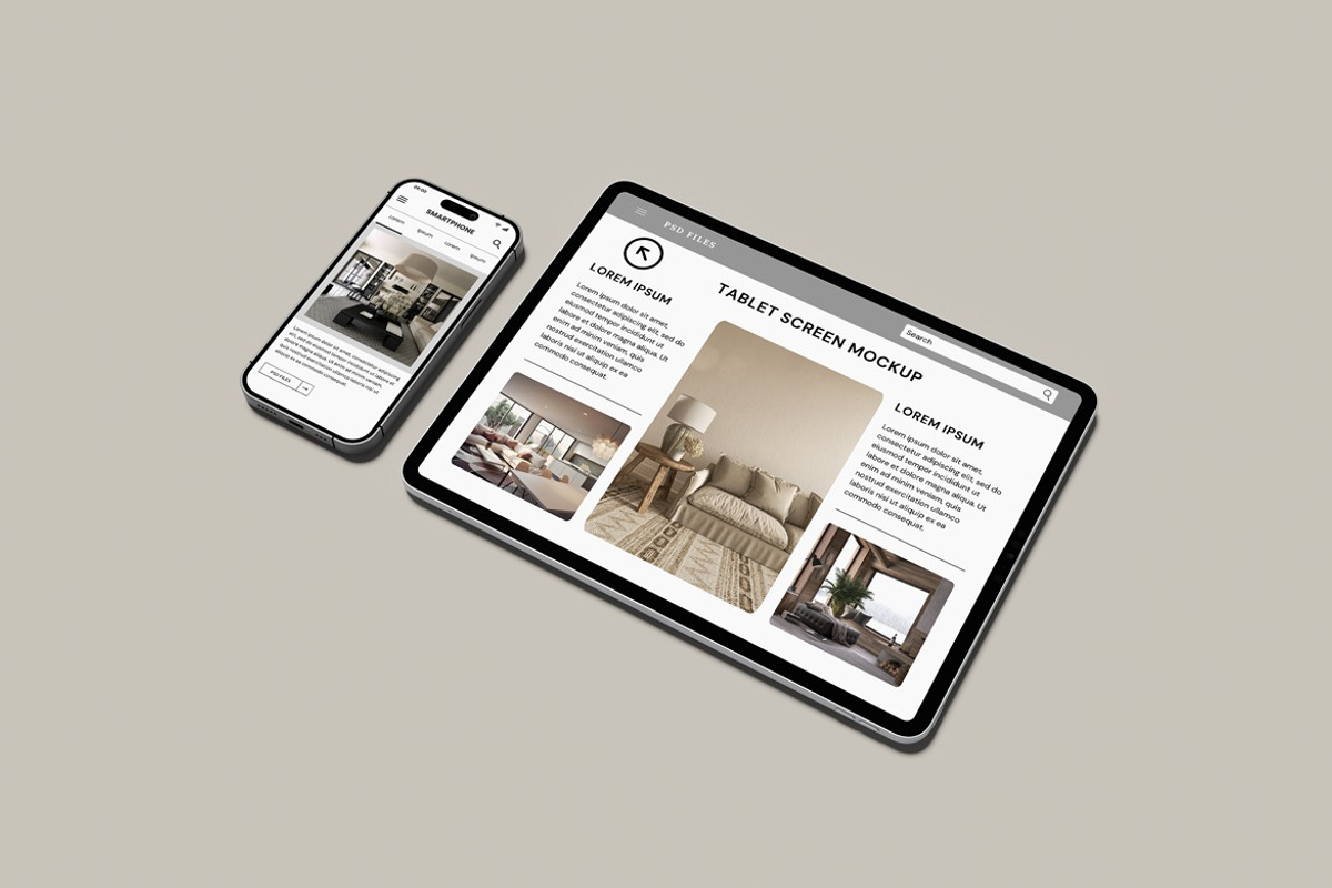Tablet And Smartphone Mockup, an iPad Mockup by AndikaGraphic (Photo 3 of 8)