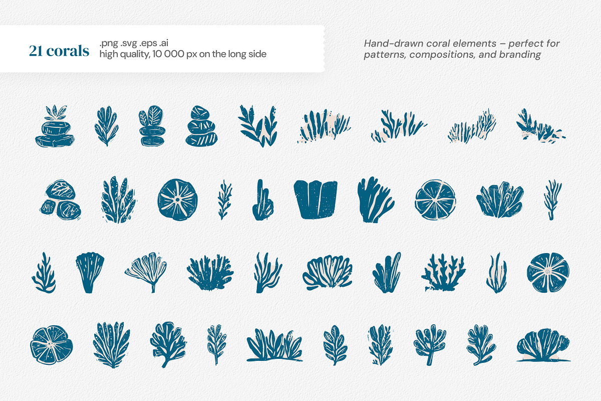 Ocean Life | Linocut collection, a Pattern Graphic by SappiStudio (Photo 15 of 21)