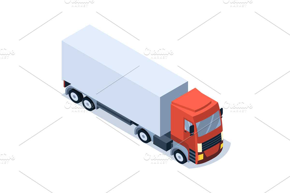 An Isometric Delivery Truck, a Transportation Illustration by the8monkey
