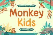 Monkey Kids - A Playful Font, a Sans Serif Font by agnyhasyastudio (Thumbnail 1 of 11)