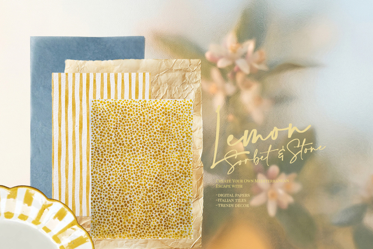 Lemon Sorbet - Amalfi digital papers, an Object Graphic by 60secondsArt (Photo 8 of 13)