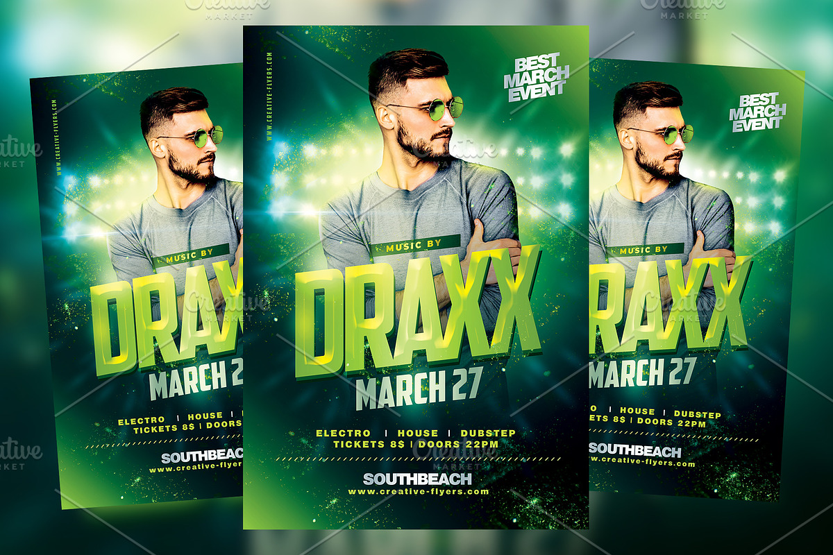 Artist Flyer Template (PSD), a Flyer Template by Rome B Creation
