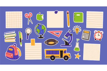 Back to school stickers. Doodle