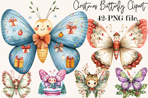 Whimsical Christmas Butterfly, a Seasonal Illustration by SVGArt