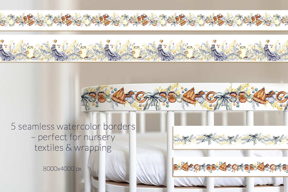 Baby Shower Watercolor Collection, a Decorative Illustration by WatercolorElena (Photo 8 of 12)