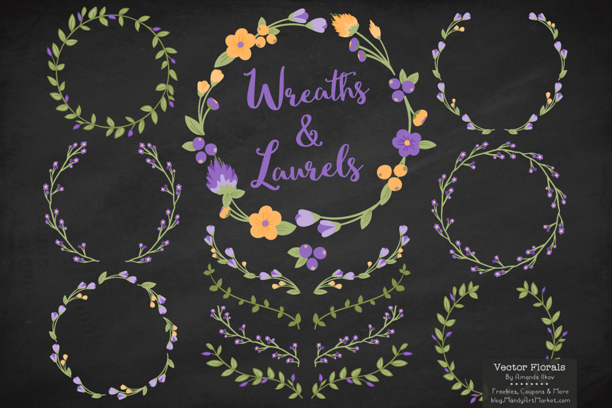 Crocus Vector Flower Wreaths, an Illustration by Amanda Ilkov (Photo 2 of 3)