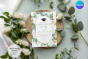 Editable Greenery Grad Card, an Invitation Template by Digital_Mind (Thumbnail 1 of 3)