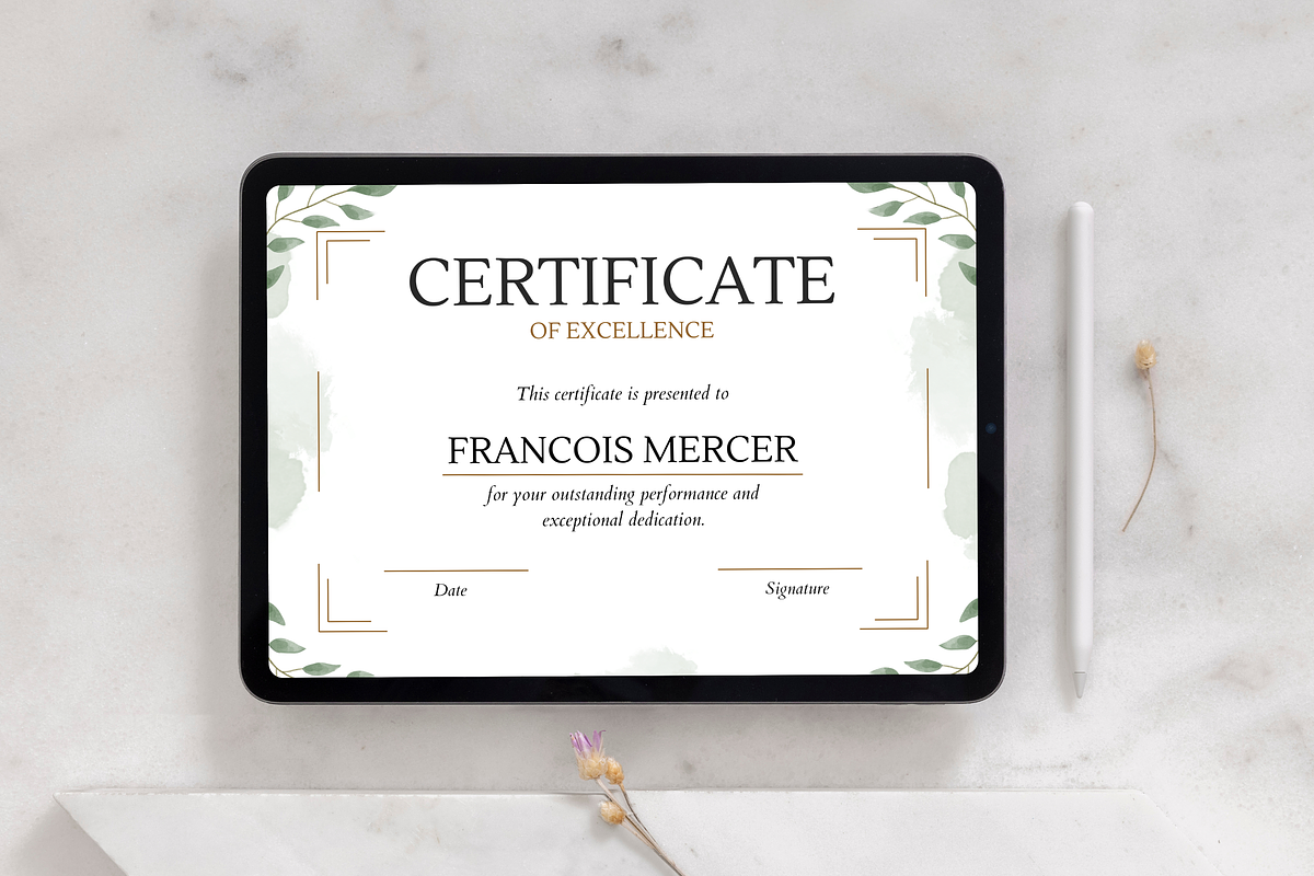 5 Organic Certificates Templates, a Templates & Theme by TemplateCastleStore (Photo 7 of 9)
