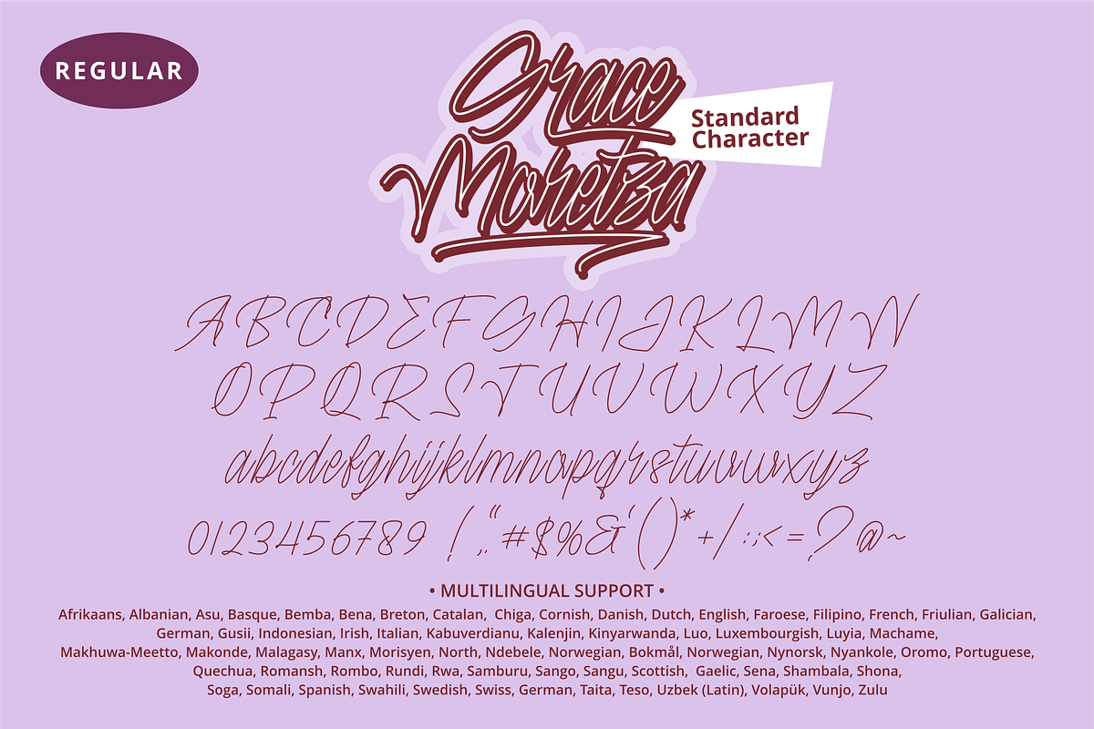 Grace Moretza Font, a Script Font by Mabhal Studio (Photo 6 of 9)