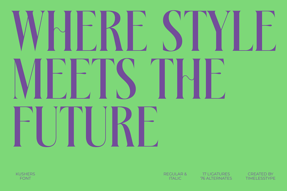 Kushers Modern Serif Display Font, a Serif Font by timelesstype.co (Photo 10 of 20)