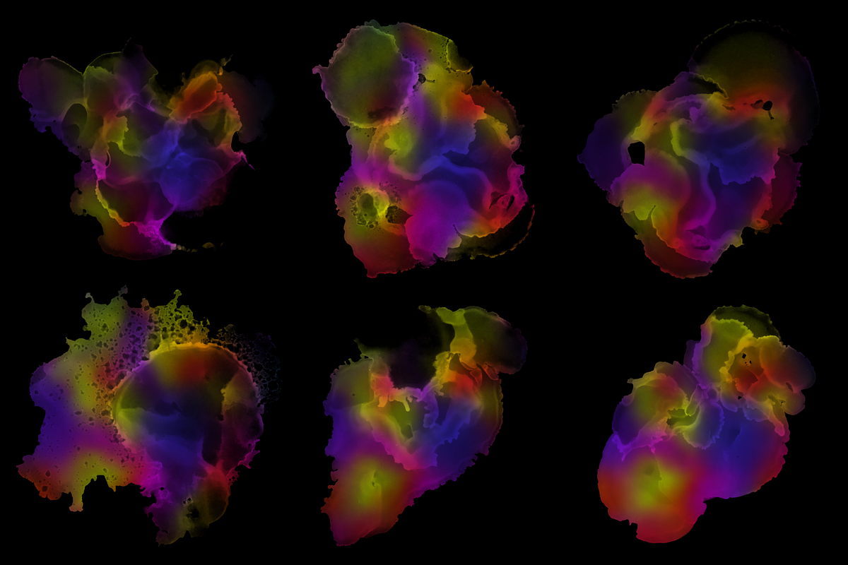 Rainbow Alcohol Ink Shapes, a Texture Graphic by Angela Roze (Photo 4 of 5)