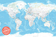 Vector World Map - Large&Detailed, a Decorative Illustration by PorcuPen Works (Thumbnail 1 of 9)