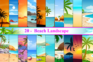 Beach Landscape, a Background Graphic by Digital Studio