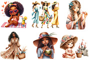 Summer African American Girls, a Seasonal Illustration by DreamArtGraphic (Thumbnail 2 of 4)