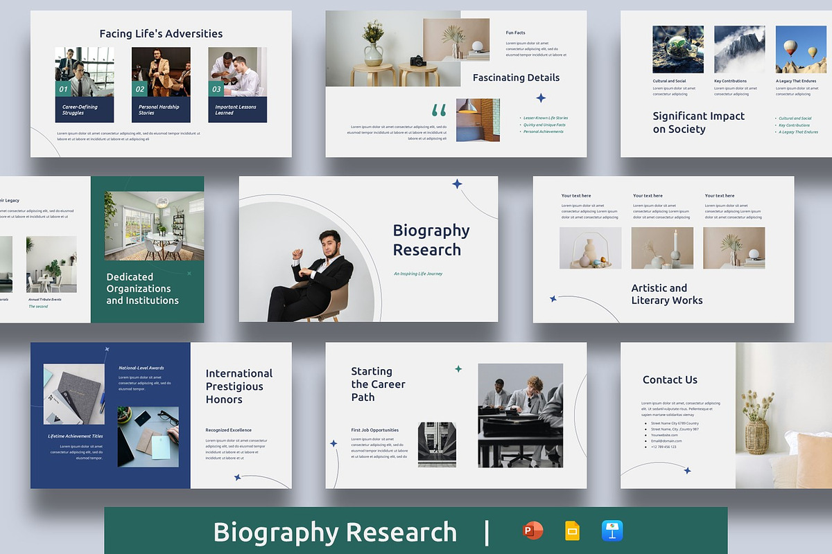 Biography Research Presentation, a Presentation Template by BumbleGraph Studio (Photo 1 of 4)