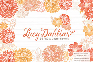 Peach Dahlia Flower Vector Clipart