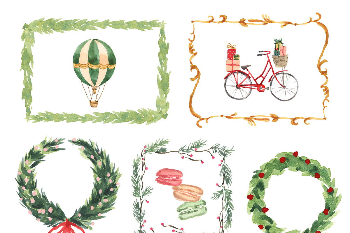 Parisian Holiday Watercolor Clipart, an Object Illustration by RhianAwni (Photo 5 of 5)