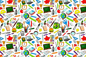 Back to school seamless pattern