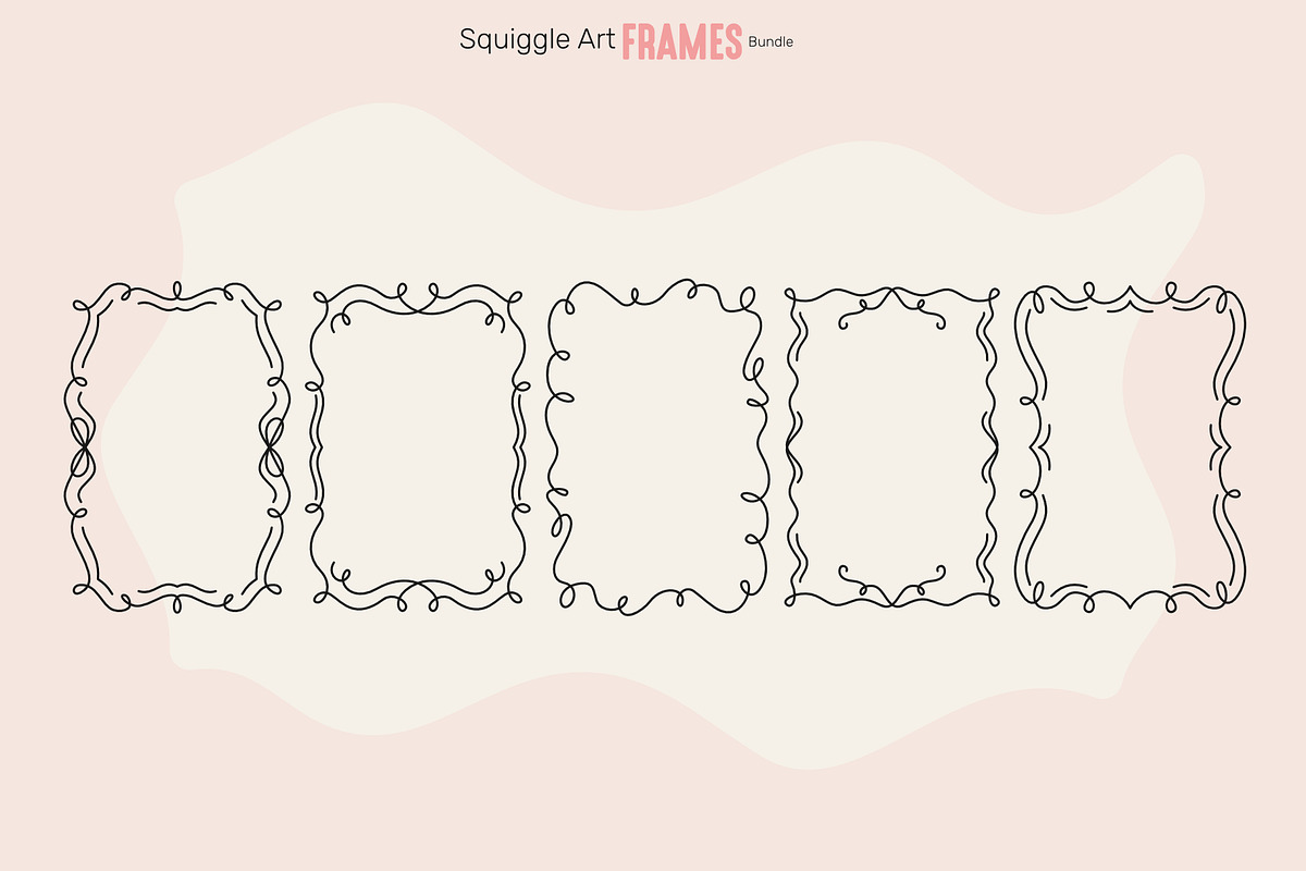 Squiggle Art Frames Bundle, an Object Illustration by moja doodle (Photo 6 of 7)