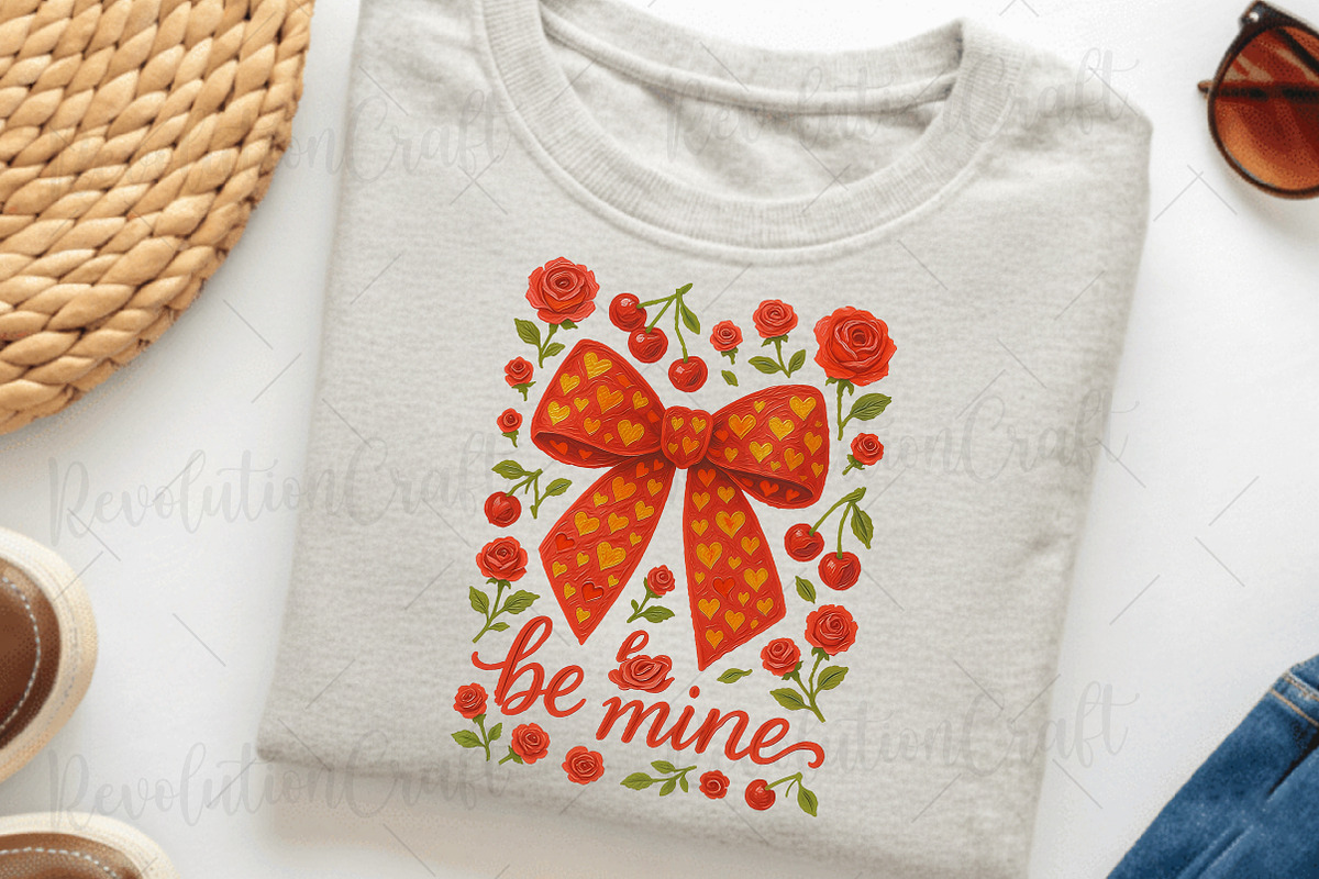 Be Mine Coquette Valentine's Bow Png, an Illustration by OK Design (Photo 6 of 6)