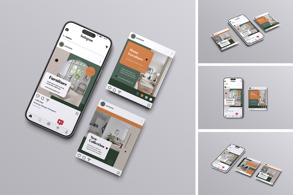 Instagram Post Mockup, an Advertising Mockup by HanaSaka_Studio (Photo 1 of 5)