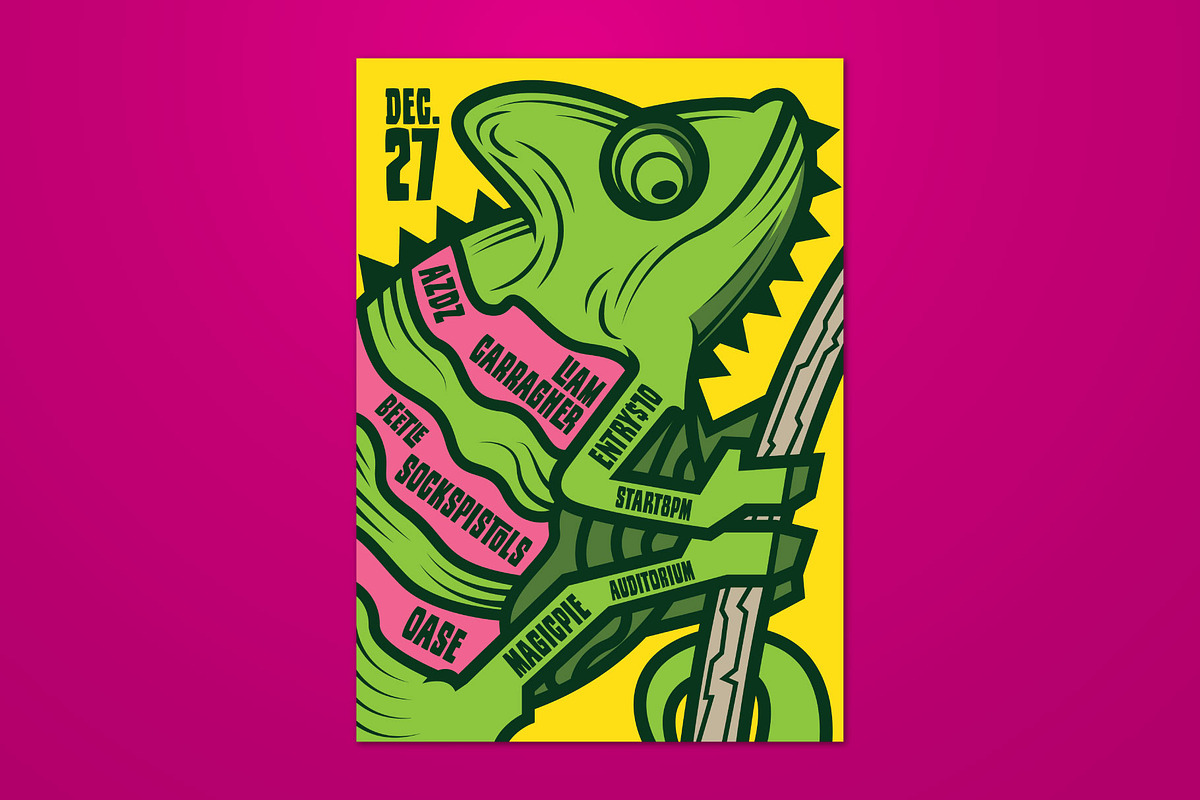 Chameleon Indie Rock Flyer, a Flyer Template by ashenterprise (Photo 1 of 3)