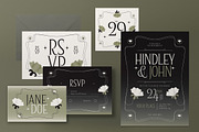 Black Green Wedding Invitation Set, a Card Template by graphicook (Thumbnail 3 of 3)