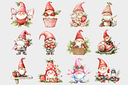 Watercolor Strawberry Gnome clipart, a Seasonal Illustration by Design Market (Thumbnail 4 of 4)