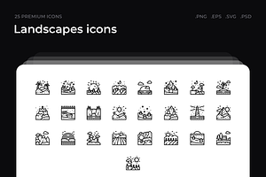 Landscapes icons, an Outline Icon by Wencory