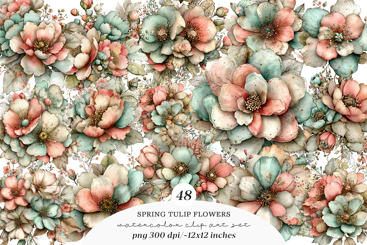 Whimsical spring tulip flowers clipa, an Illustration by SinaCreation (Photo 10 of 11)