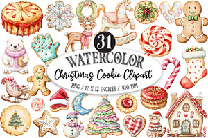 Christmas Cookie Clipart Sublimatio, an Illustration by Designking