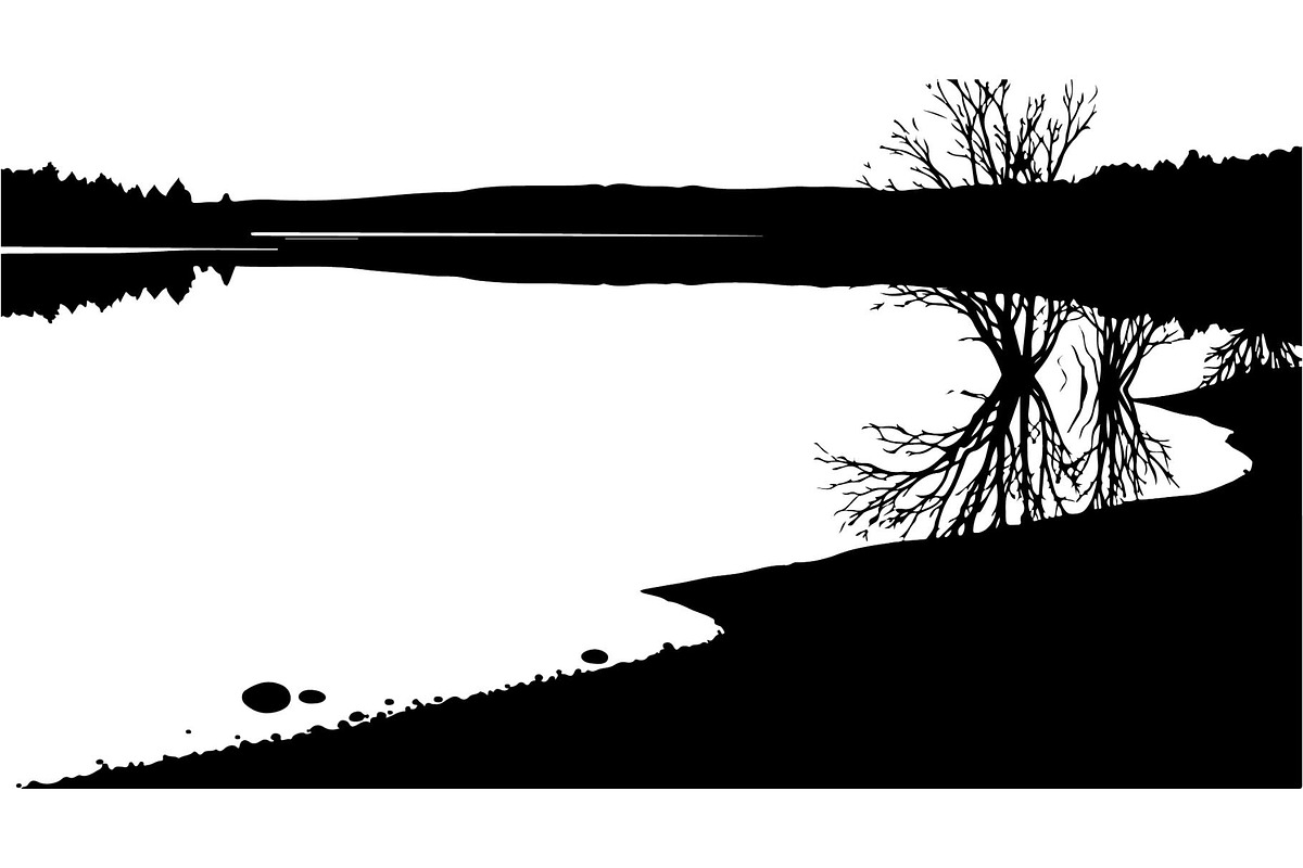 Lake Reflection Silhouette, an Object Graphic by Designer_Momina (Photo 11 of 20)