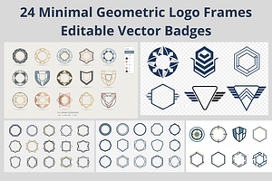 24 Minimal Geometric Logo Frames, an Emoji Icon by adenpinkstore