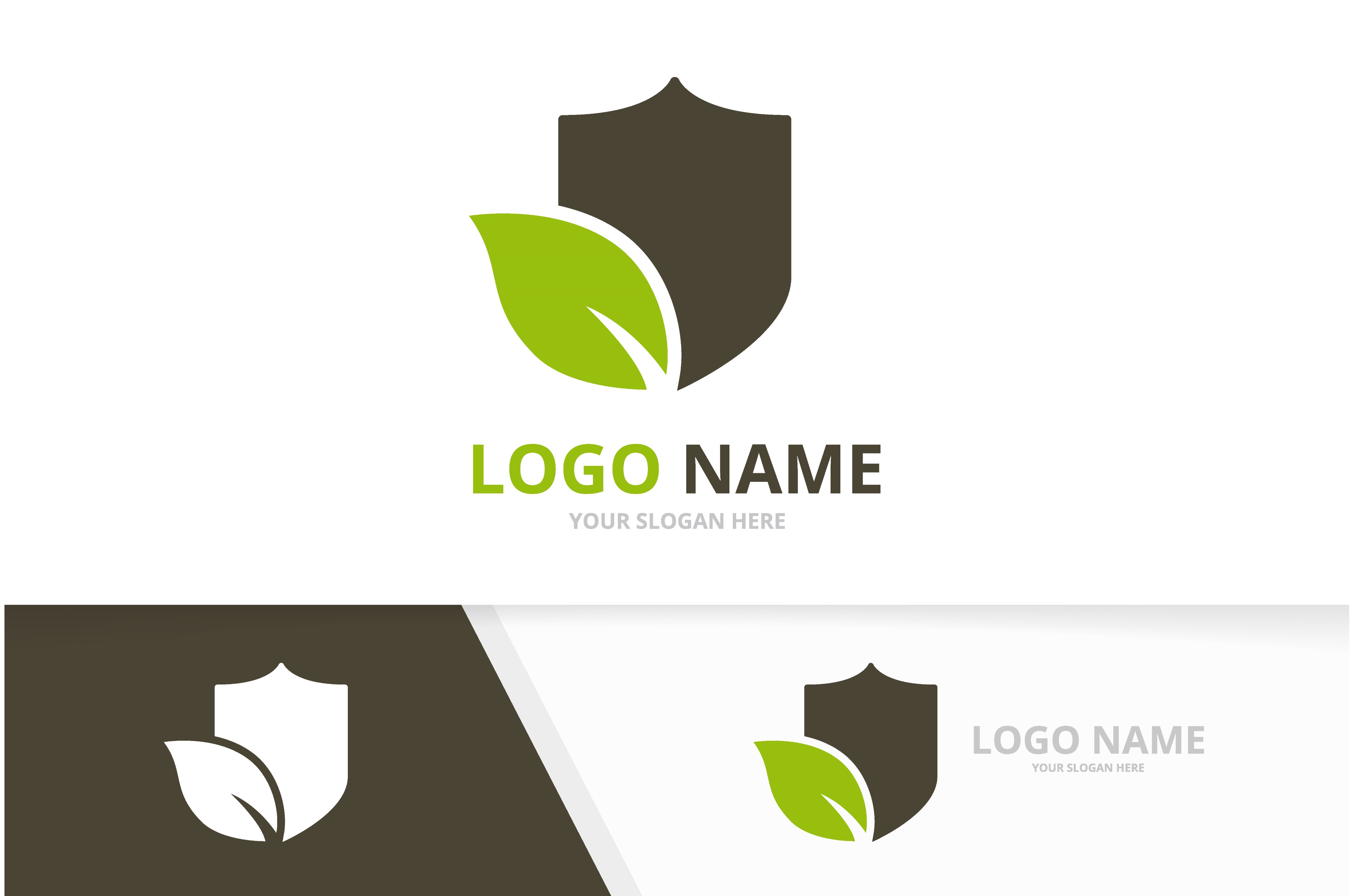 Organic shield logo combination, a Branding & Logo Template by GraphiShop