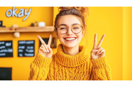 Smiling woman in glasses and yellow, an Architecture Photo by Sergey Kotenev