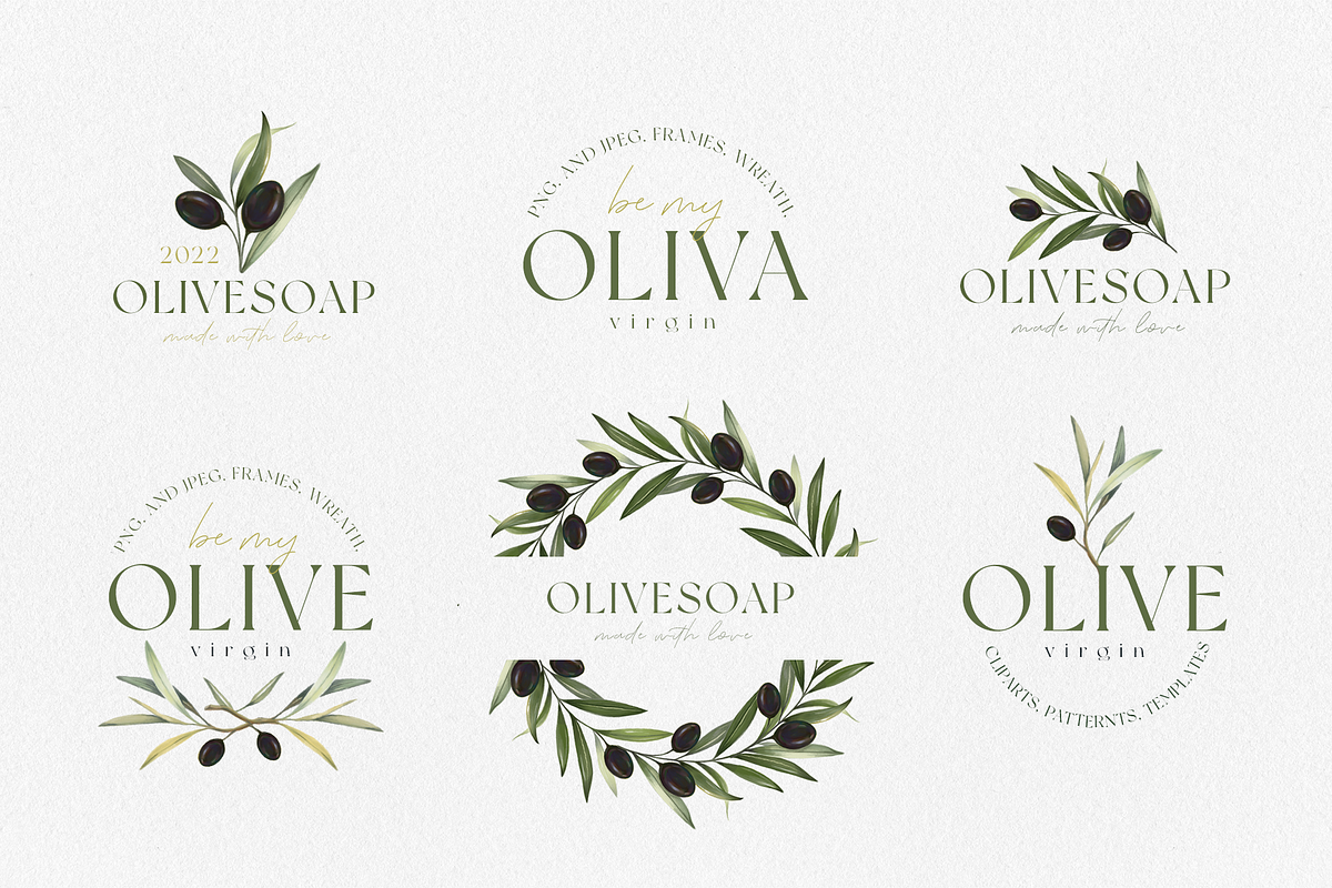 Olive illustrations and logos, an Illustration by Ojeny shop (Photo 6 of 8)