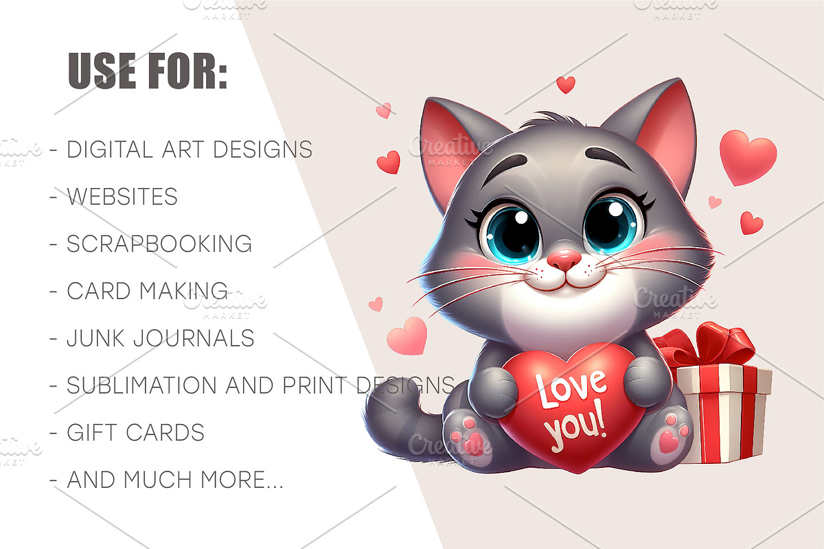 Cartoon cat in love. Valentine's Day, an Animal Illustration by KENO Mascots (Photo 8 of 8)