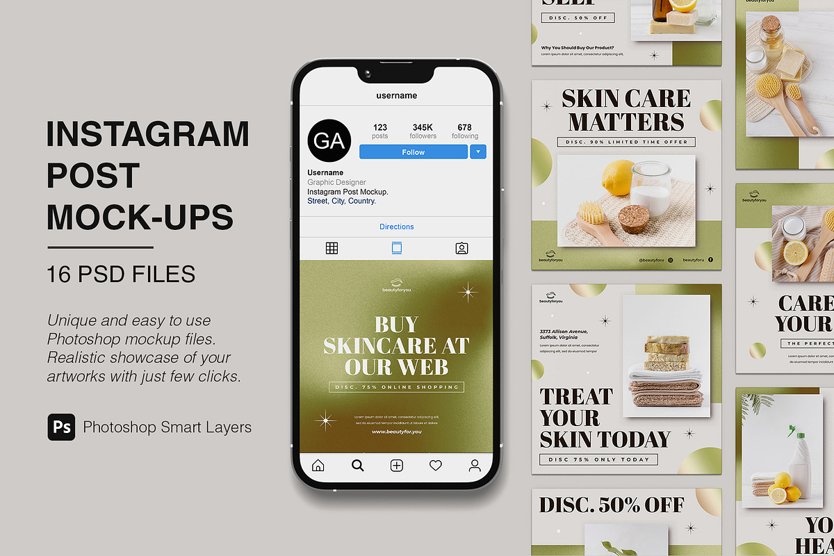 Instagram Post Mockup Bundles, an iPhone Mockup by Graphic Aesthetic (Photo 1 of 22)