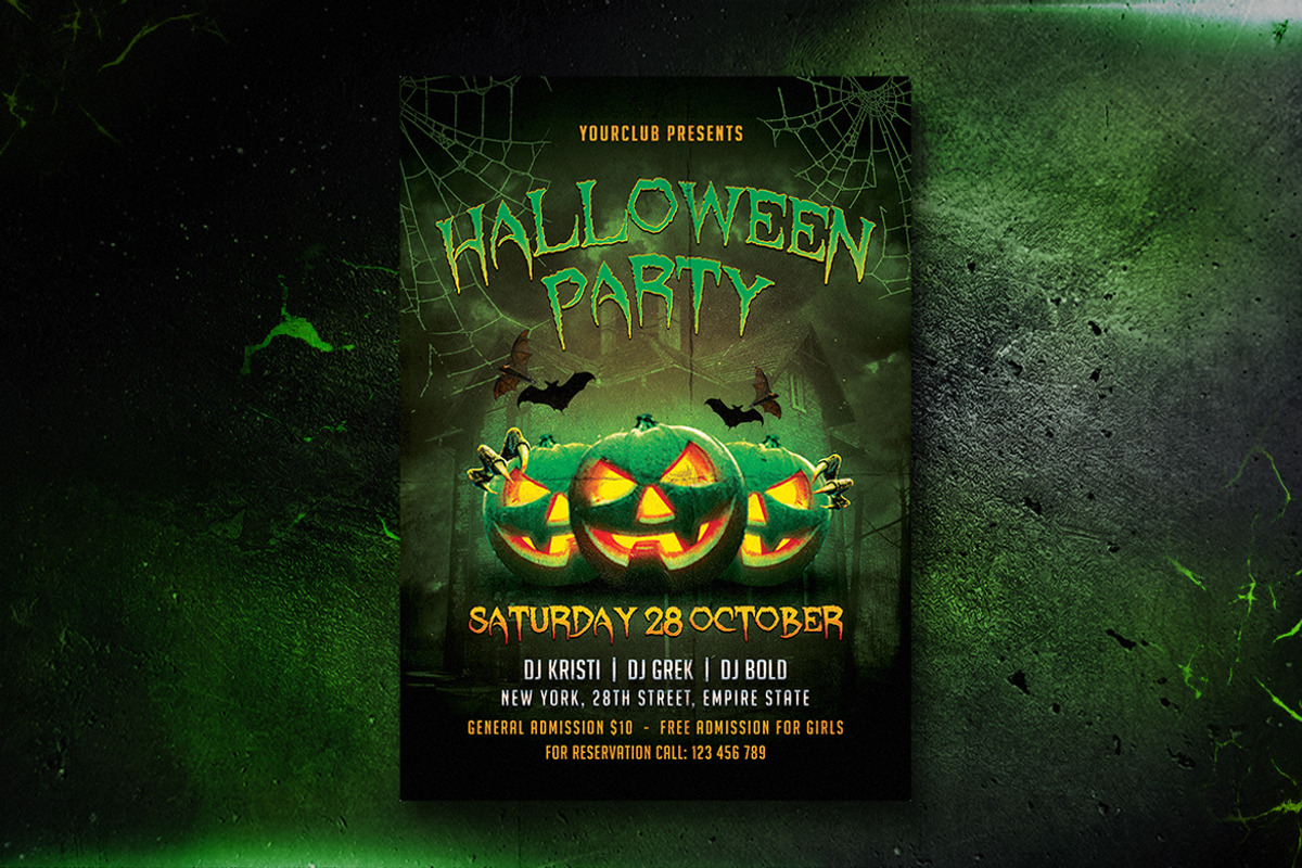 Bundle Halloween Party Flyer, a Flyer Template by Totem Design Studio (Photo 2 of 6)