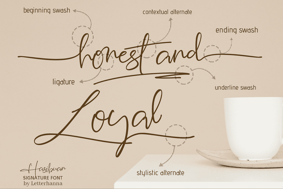 Hasibuan Font, a Script Font by Letterhanna Studio (Photo 5 of 17)