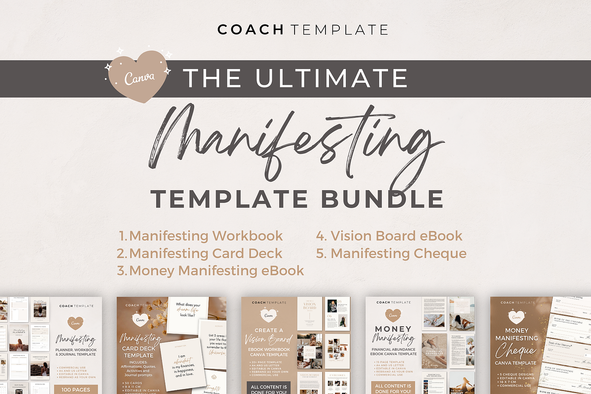 Manifesting Canva Template Bundle, a Brochure Template by COACHTEMPLATE (Photo 1 of 11)